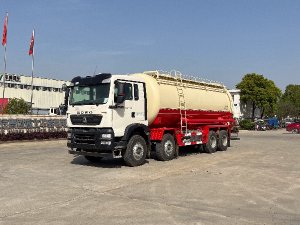 8x4重汽豪沃SGZ5312GFLZZ6T5型粉罐车/油田专用下灰罐车/固井水泥罐车